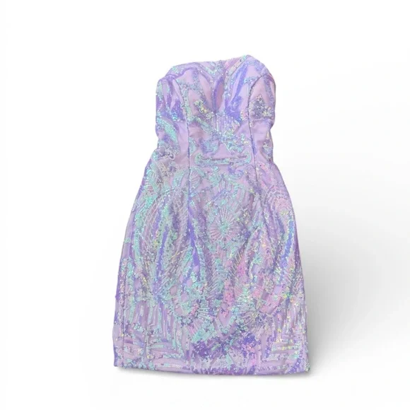 Purple Sequin Semi Formal
Dress - Picture 3 of 4